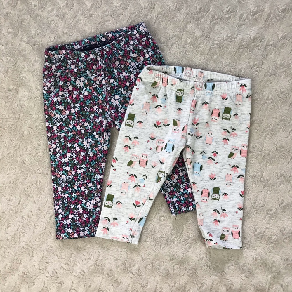Carter’s Baby Girl Pants Bundle Owls Floral 3M